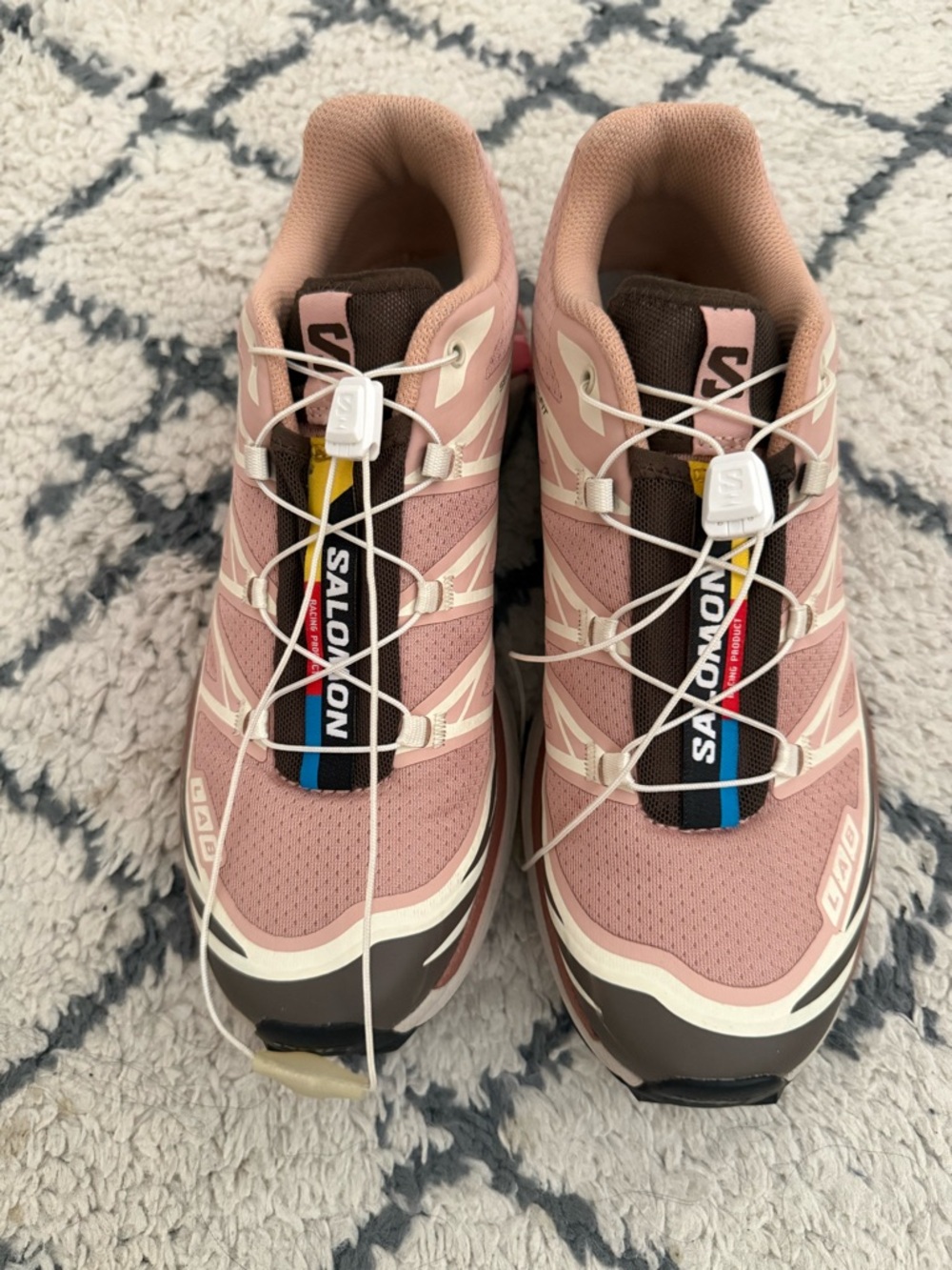 Salomon Women's Pink and Brown/ Mahogany Earth Brown Trail Running Shoes